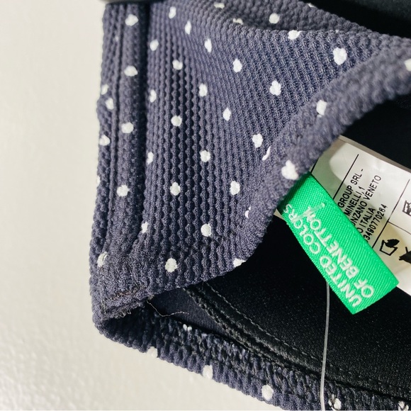 United Colors Of Benetton Navy Blue Polka Dot Bikini Top NWT - Picture 6 of 6